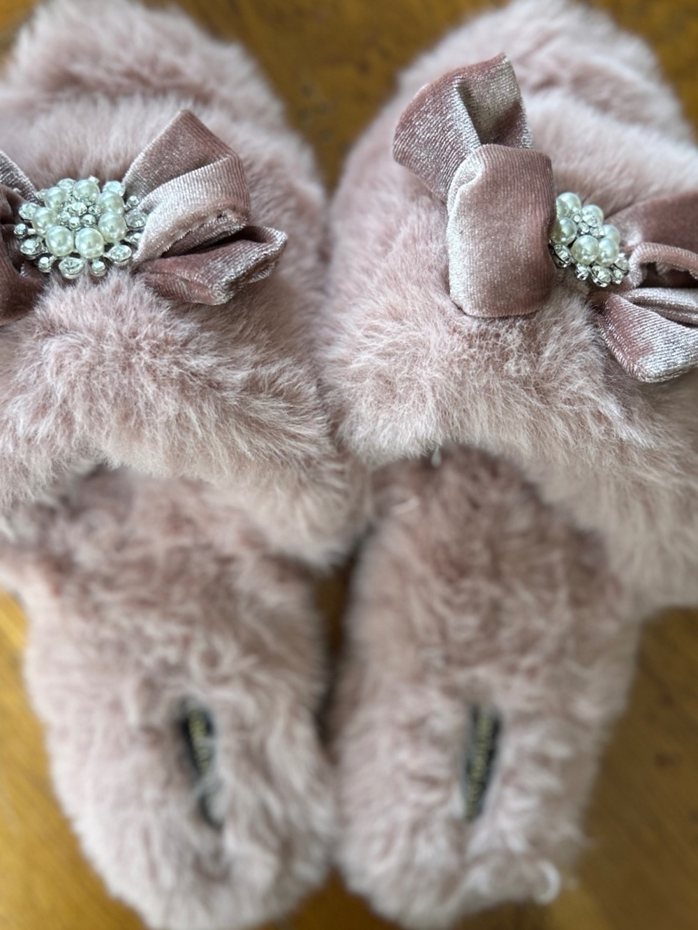 Pretty You London Faux Fur Slippers Slider Anya Mink XL 9.5 EUC